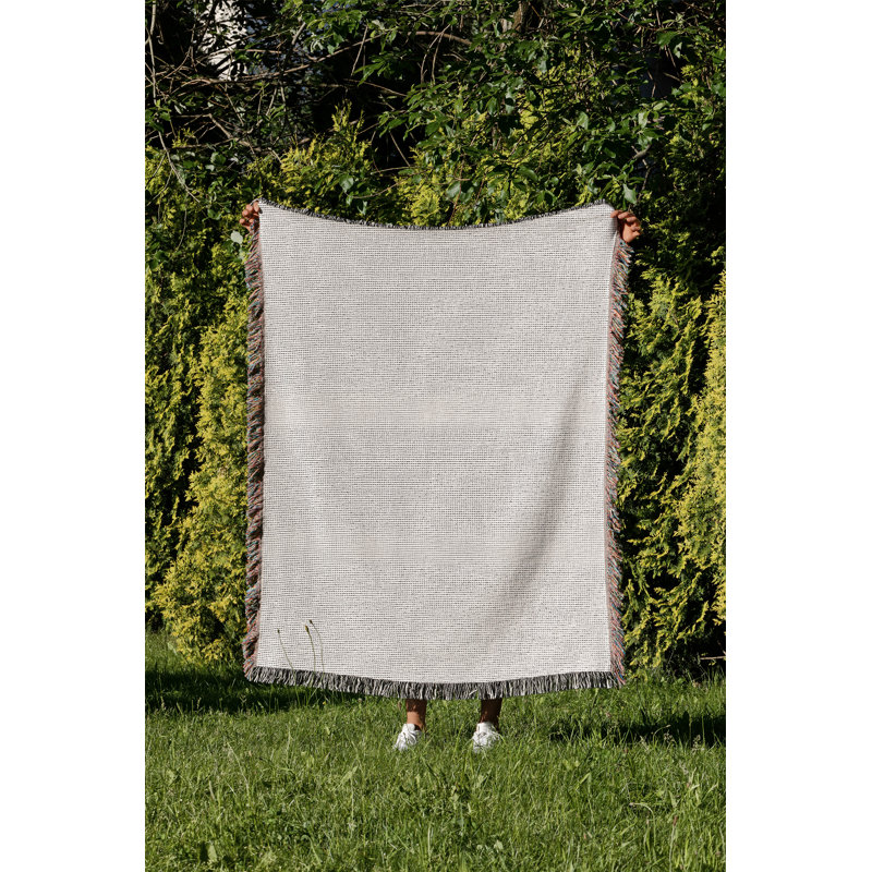 Jeté en coton Addy, Violet, 60 x 60