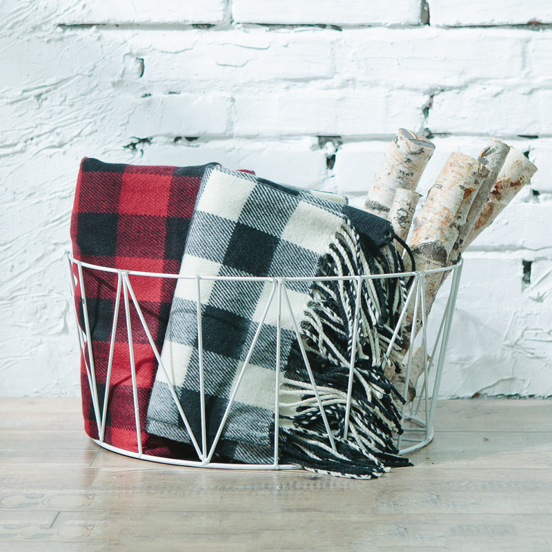 Hand Woven Throw Blanket, Black and Red