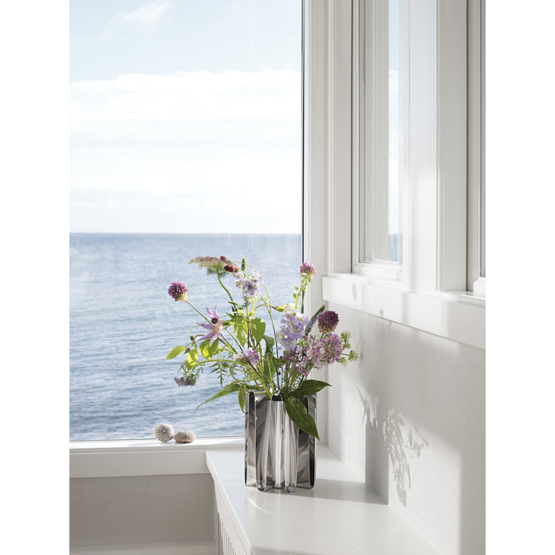 Frequency Mirror Polished 8.66" Indoor / Outdoor Stainless Steel Table Vase by Kelly Wearstler