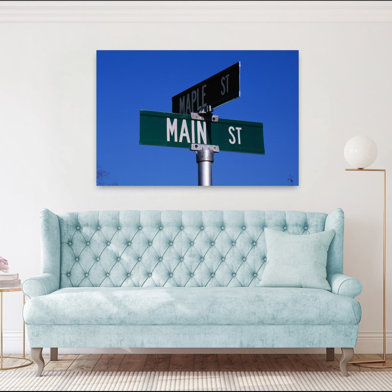 «Street sign», érable contemporain, art mural, H 40 po x l 60 po