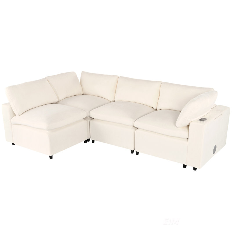 Canapé modulaire U-Style, Beige Polyester