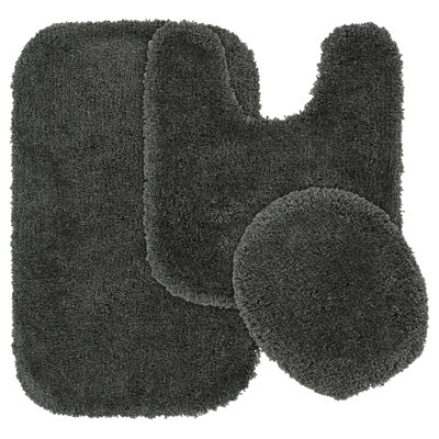 Treye 3-piece nylon bath mat set with non-slip backing