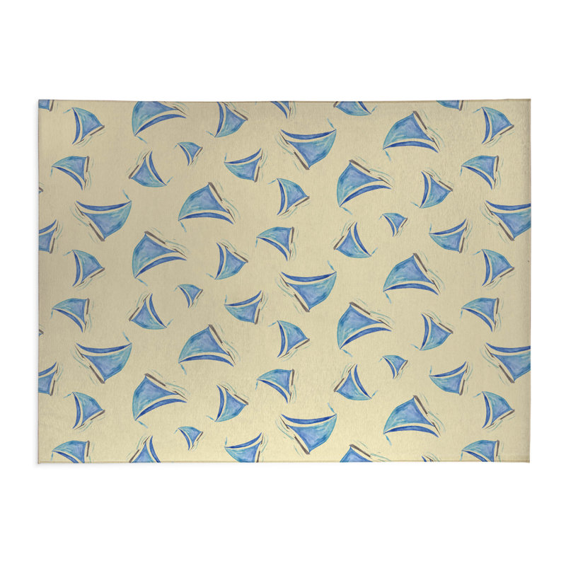 Tapis de cuisine antidérapant Summer, Rectangulaire 3 pi x 5 pi, Jaune