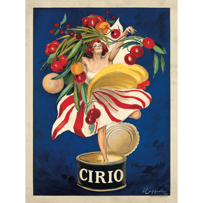 Cirio par Leonetto Cappiello - reproduction sur toile tendue, H 40 po x l 30 po