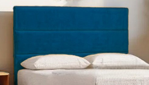 Upholstered Divan Bed with Mattress, Double (4'6), Navy