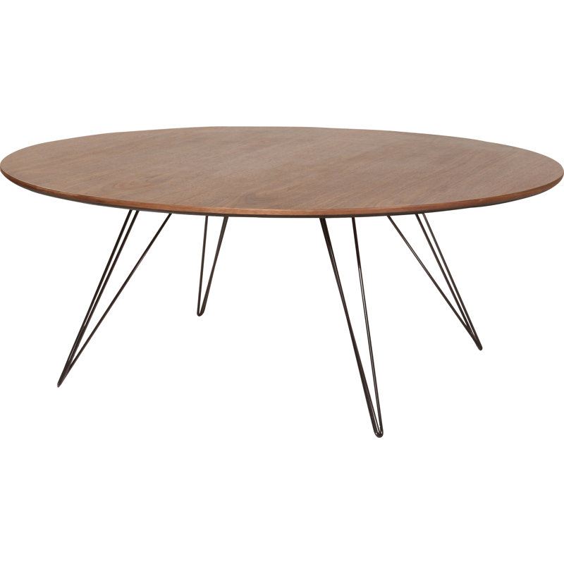 Williams Single Coffee Table, Black, 18" H x 46" W x 40" D, Walnut