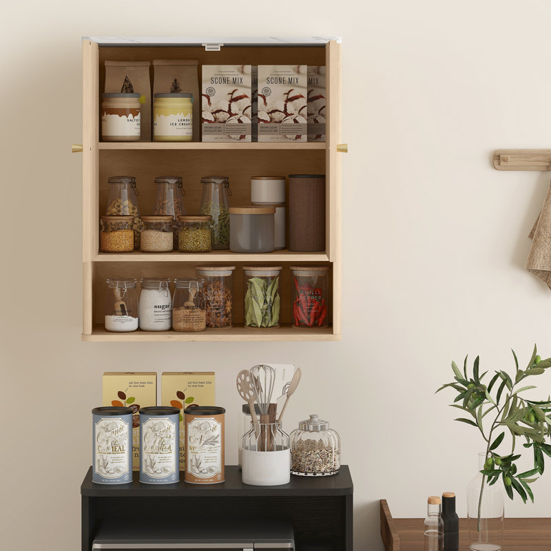 Bathroom Wall Cabinet, Wall-Mounted Medicine Cabinet, Oak