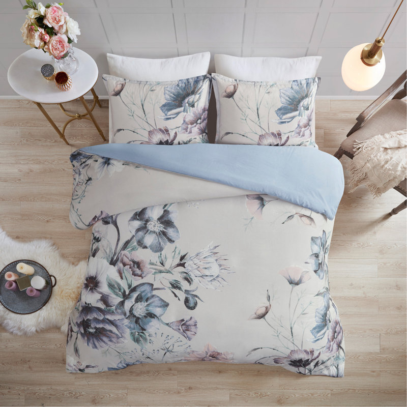 Ensemble de housse de couette en coton pour lit double / grand 3 pièces