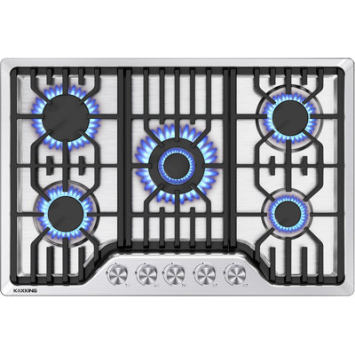 30 Inch Gas Cooktop With 5 Burner Dual Fuel Built-in Stove Top