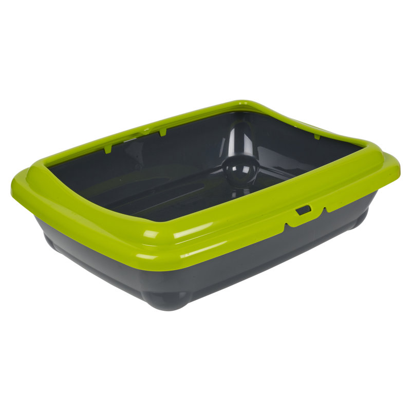 Woodstock Plastic Litter Box, Green/Black