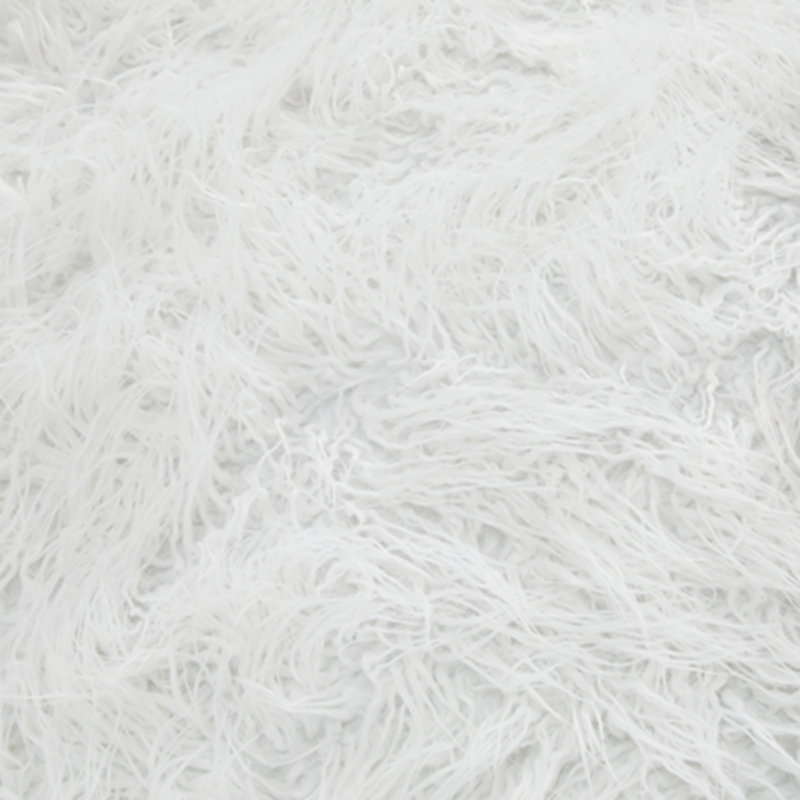 Repose-pieds standard rond 39 po Annalynn, Fausse fourrure blanche