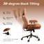 Ensemble de 2 chaises de bureau - Grand et grand fauteuil ergonomique de bureau et de coiffeuse avec dossier incurvé, coussin à ressorts, similicuir ou suède, fonction berçante et verrouillable, assemblage facile-400706903