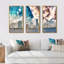 «Miami Skyline with Clouds - Cityscape», ensemble d'art mural sur toile-1493235621-1493235620