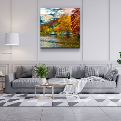Superbe peinture décorative en verre trempé de 19,7 po x 19,7 po | 100% verre trempé, épaisseur: 0,16 pouce | Impression UV pour des couleurs éclatantes | Parfait pour la décoration intérieure, le salon ou le bureau