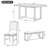 6-Piece Retro Dining Set, 1 Rectangular Table with 4 Upholstered Chairs and 1 Bench-38313018