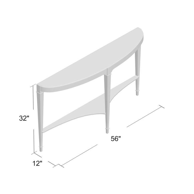 Elegant Ebonized Mahogany Demilune Console Table with Shelf