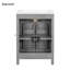 Élégant meuble-lavabo double à fermeture douce en bois massif de style transitionnel