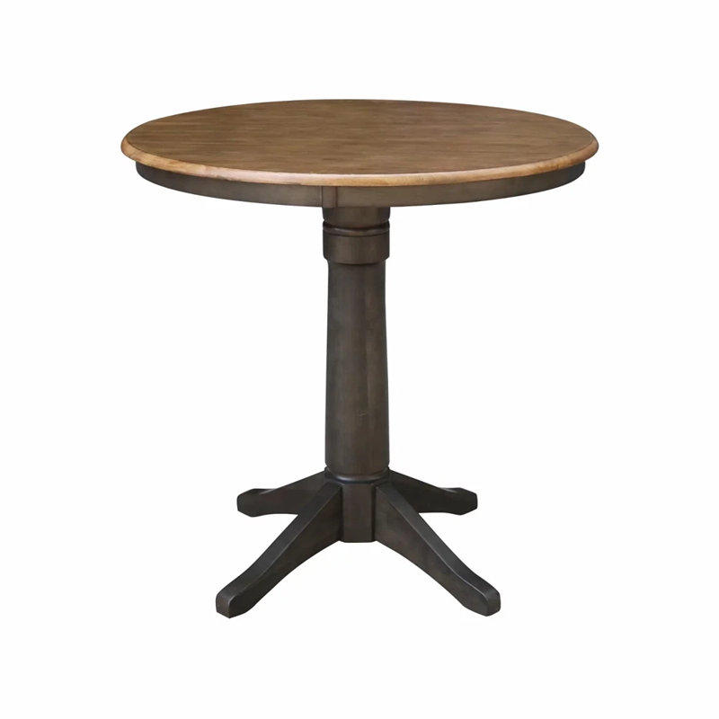 Gianluka Counter Height Solid Wood Dining Table, 35.9" H x 36" L x 36" W, Hickory/Washed Coal