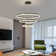 Modern LED Pendant Light, 3 Ring Dimmable LED Pendant Light With Remote Control, Round Recessed High Ceiling Light Fixture