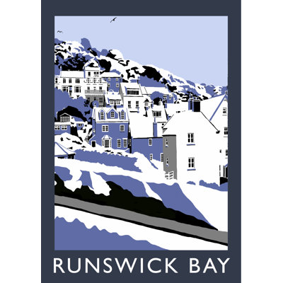 'Runswick Bay In Snow' by Richard O'Neil - Print