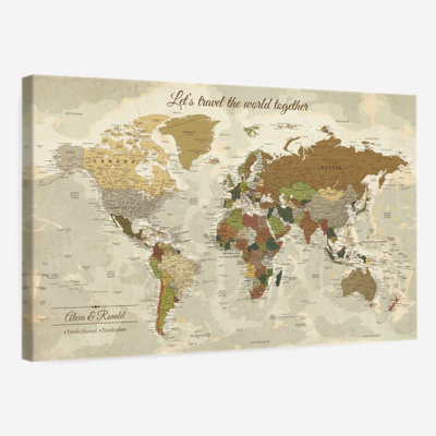 Personalized Travel Together I Push Pin World Milstead