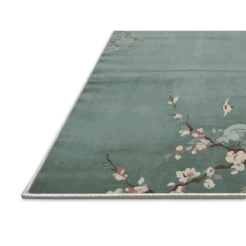 Tapis vert soyeux et moelleux, Rectangle 5 pi x 7 pi