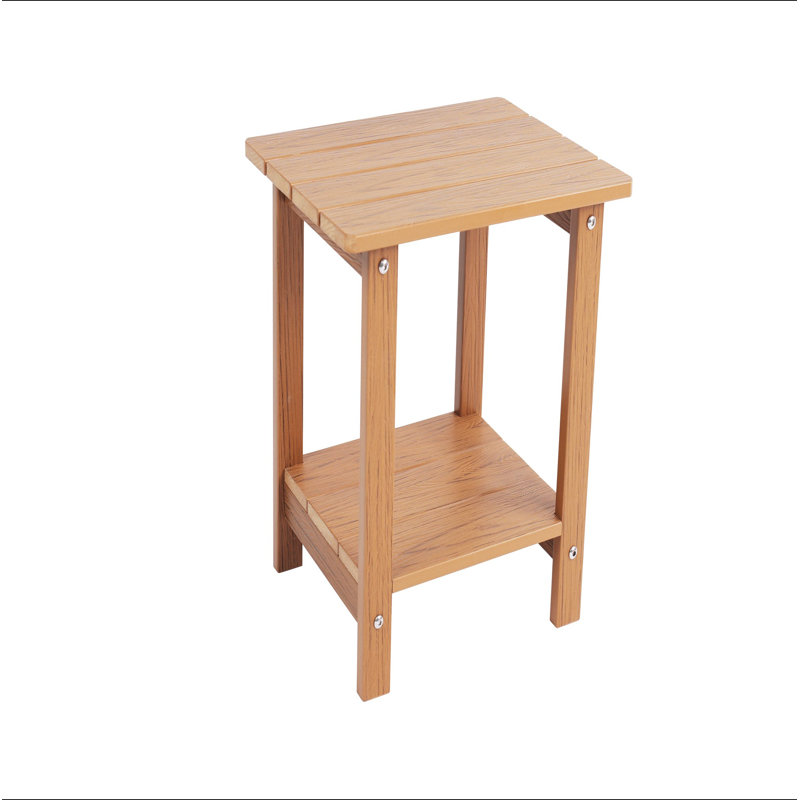 Wood-Grain Imitation Wood Side Table, Simple Yet With A Touch Of Texture. A Small Tabletop For Outdoor Picnics., Teak