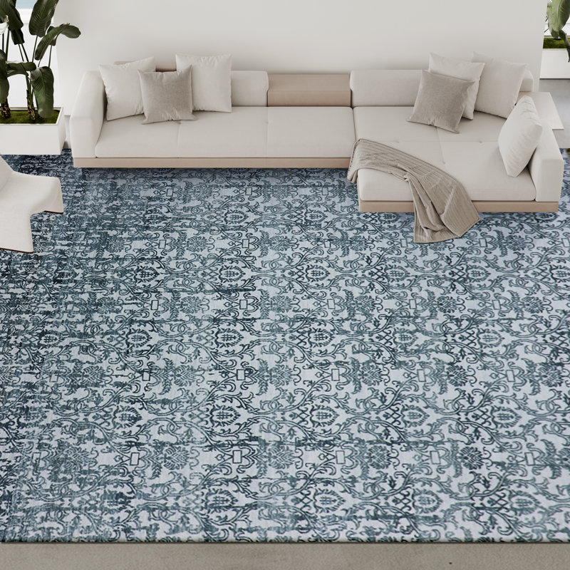 Damask Area Rug, Rectangle 9' x 12'