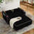 Sofas Couches, 55.5” Modern Velvet Sofa Bed with USB, Adjustable Back, Black | Solid Wood Frame