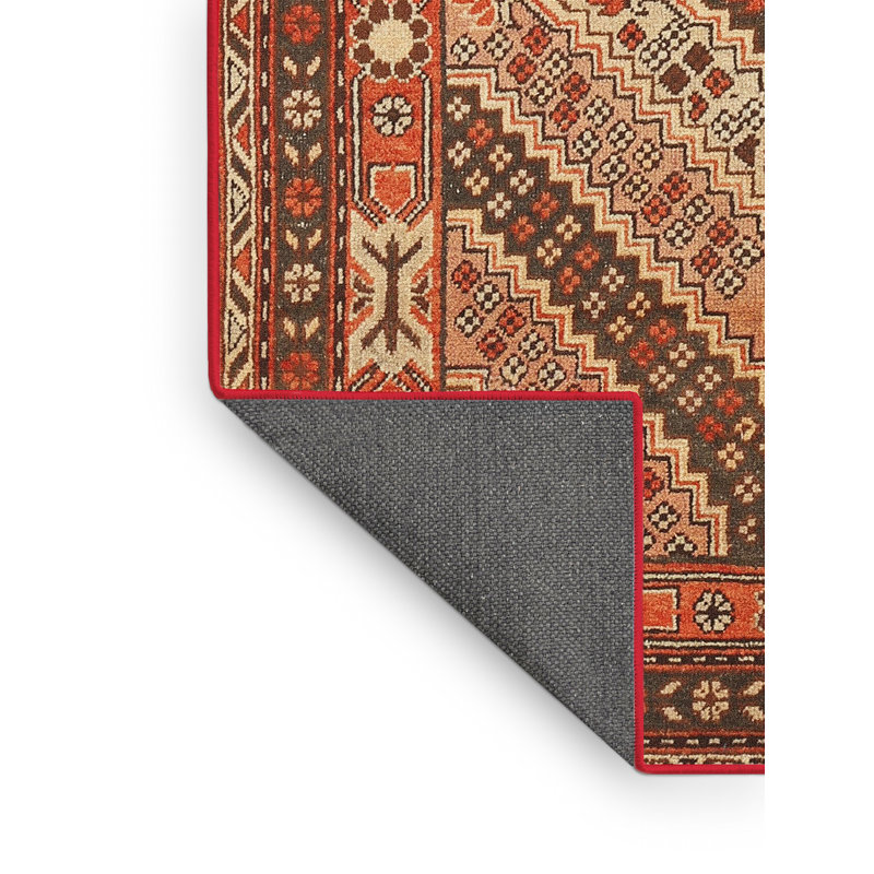 Tapis traditionnel orange / vert, Rectangle 4 pi x 6 pi