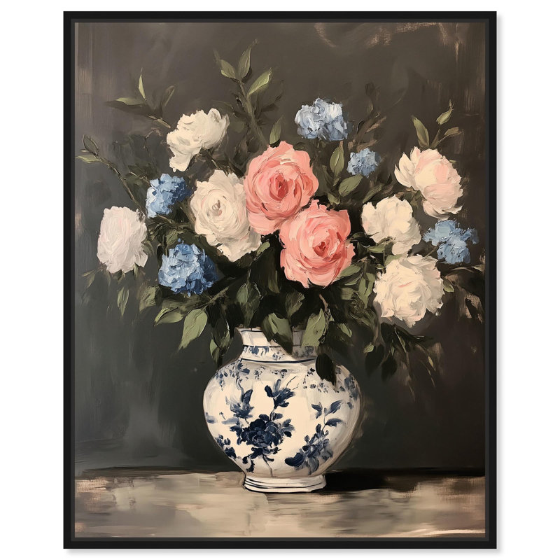 «Classic Bouquet Canvas» par Art Remedy, H 21 po x l 17 po, Cadre flottant noir