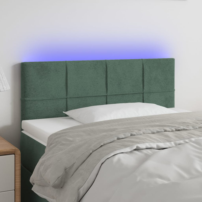 Ahmina Headboard, 88cm H x 80cm W x 5cm D, Dark Green
