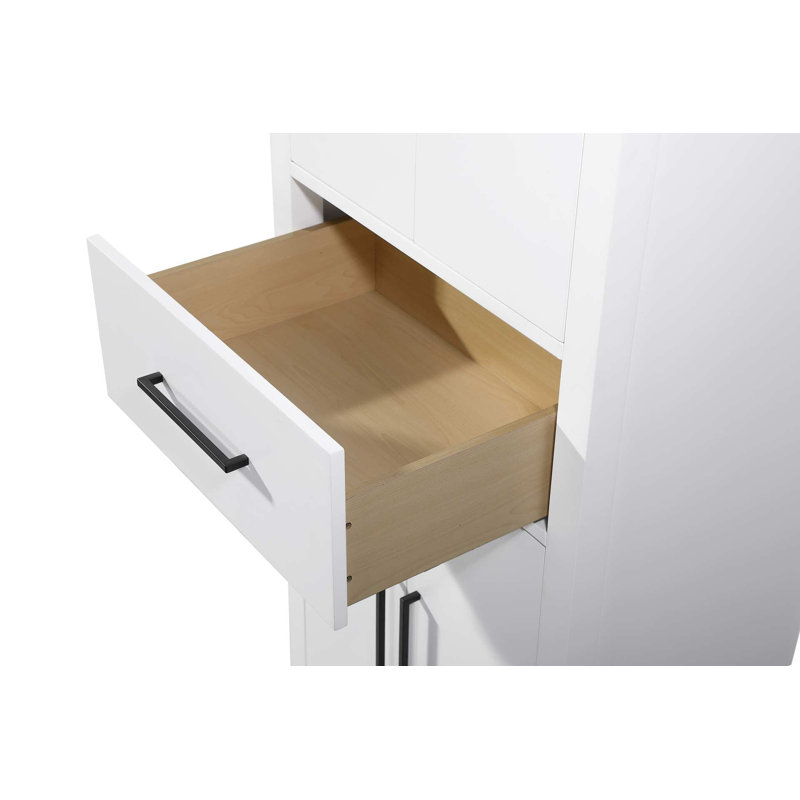 Armoire de rangement 24 po pour salle de bain blanche, Blanc, H 72 po x l 24 po x P 72 po