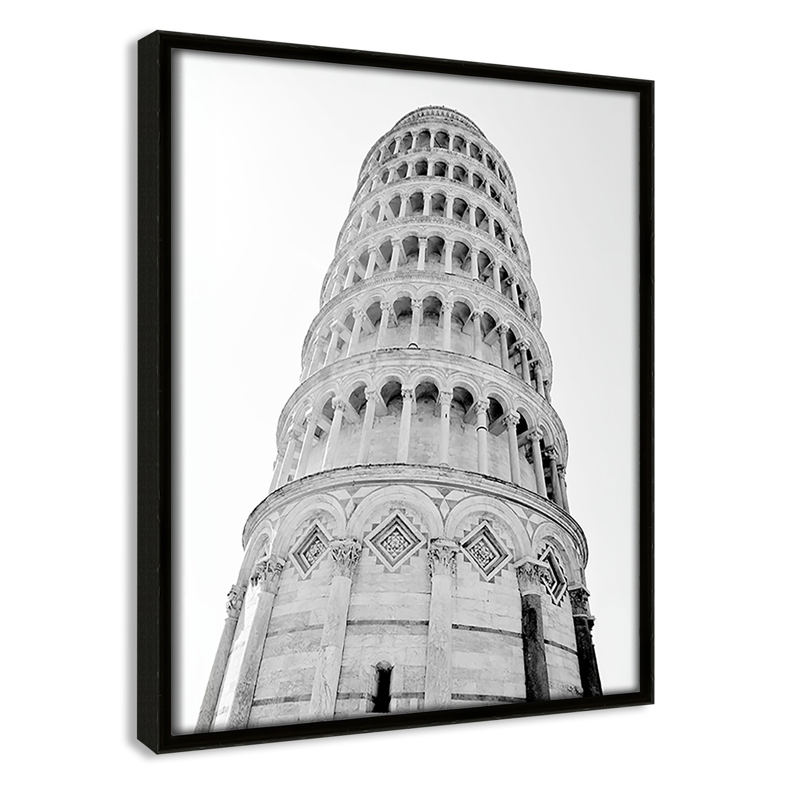 Iconic City Collection "Pisa" Print by Natalie Carpentieri, Espresso Floater Frame, No, 11.5" H x 9.5" W x 2" D