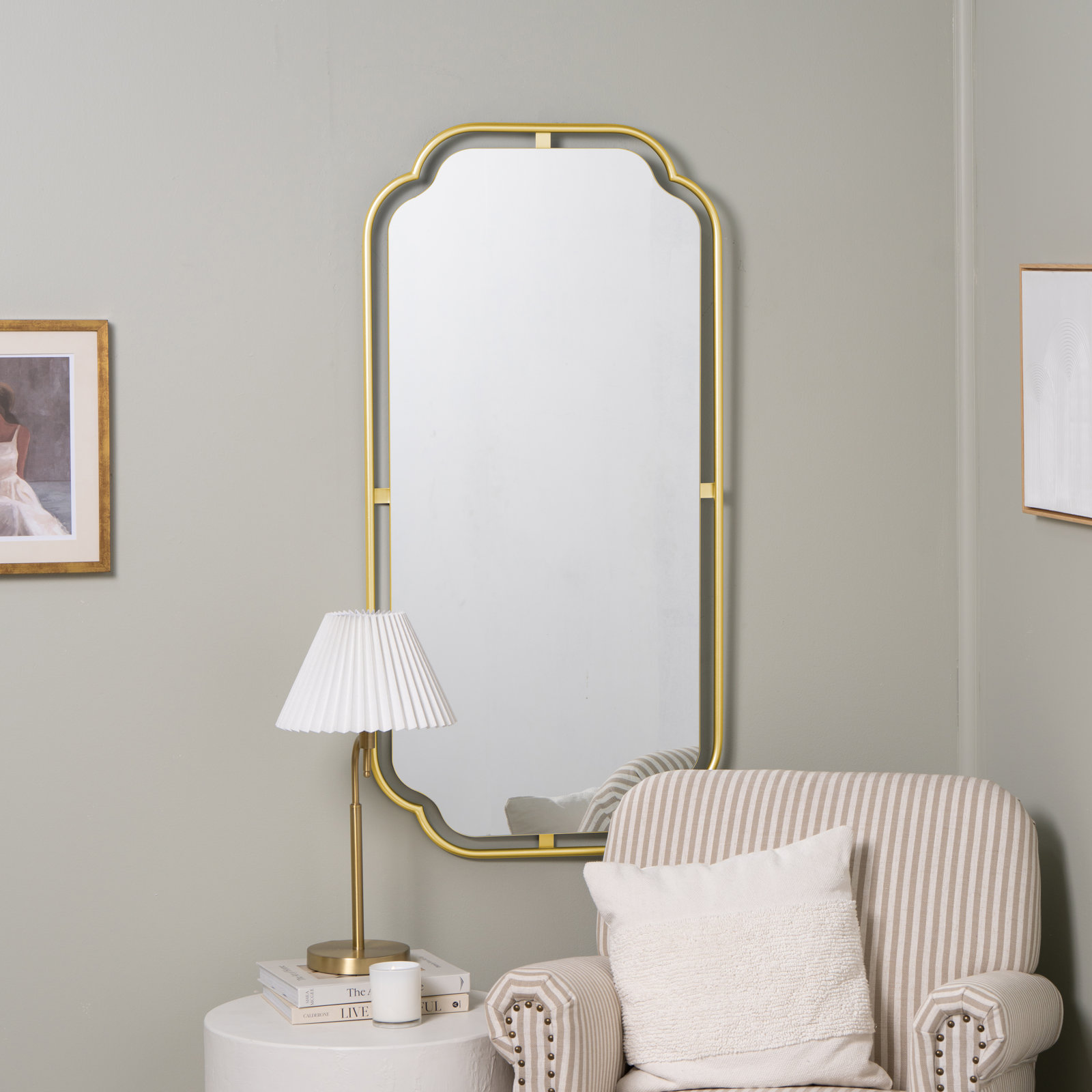 Moors Accent Mirror, Gold, 48" x 24"