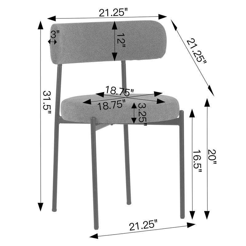 Chaise d'appoint Kendon, Gris