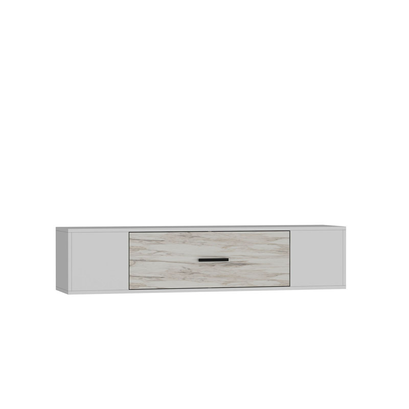 Meuble télé, Blanc / Gris