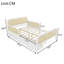 Structure de lit plateforme double avec 2 tiroirs de rangement, lit en rotin pour enfants avec tête et pied de lit, blanc-1487013802-1487013803