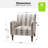 Arching Contemporary and Classic Polyester Upholstered Armchair with Solid Wood Legs-241368660