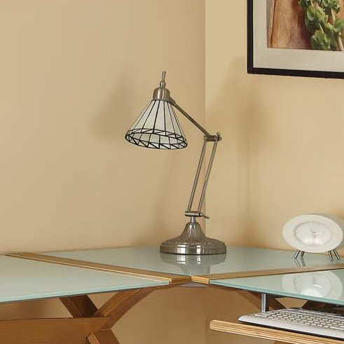 Sunterra Corner Desk Connector in White Glass