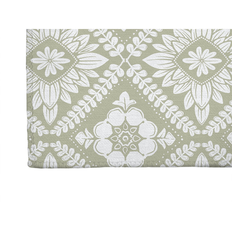 Tapis de blanchisserie antidérapant Talia, 61 "L x 6.5 "H, Sage Floral