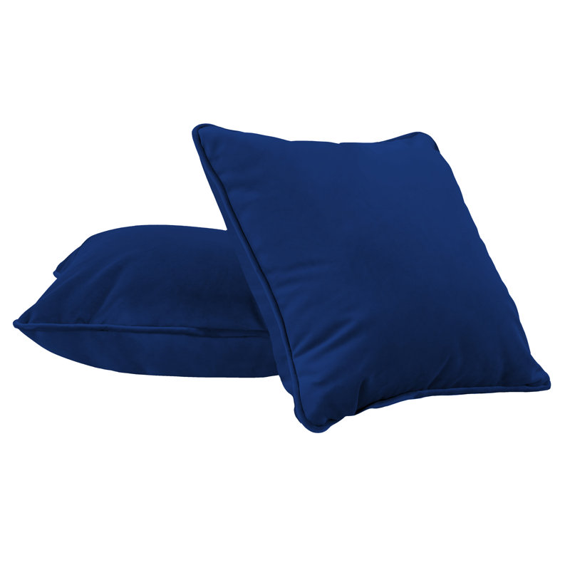 Rectangle Lumbar Microfiber Pillow with Piping, 2-pack, Eclipse, Square 15"