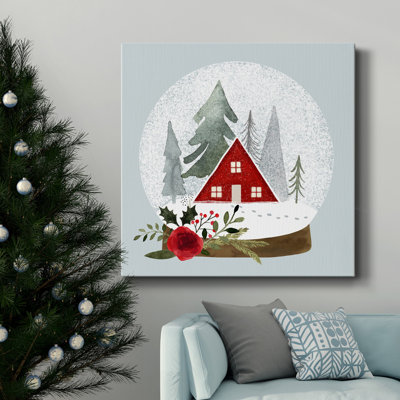 Snow Globe Village II - Toile tendue avec châssis de qualité supérieure - prête à être accrochée