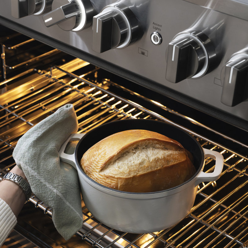 ZLINE 36 in. Marino Gas Range w/ 6 Gas Burners & Convection Oven in Satin Steel Stainless Steel, Dual Fuel
