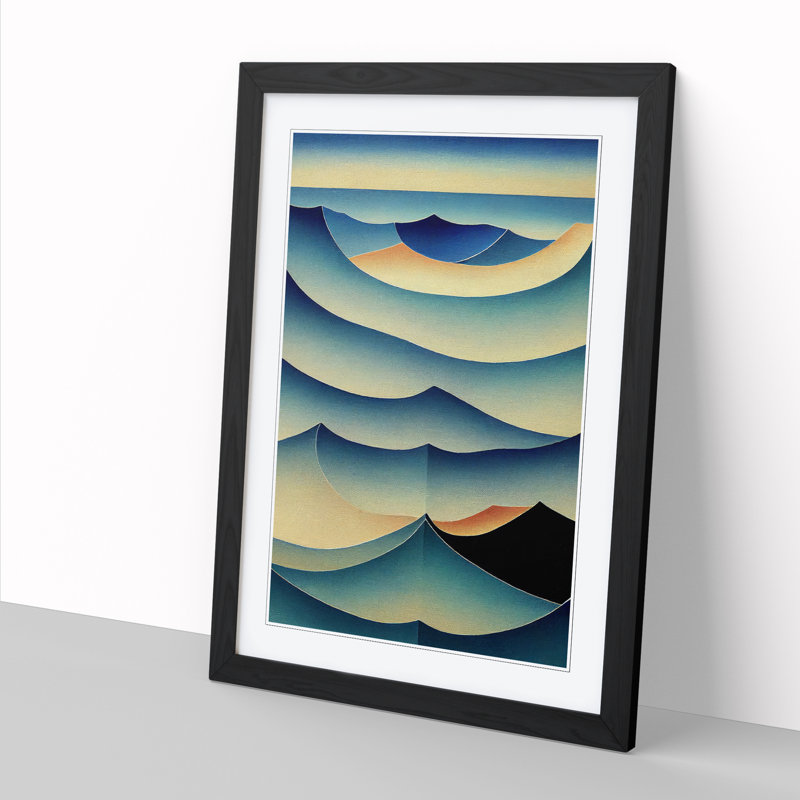 Ocean Seascape Abstract Vol.2 - Picture Frame Print, Black, 64cm H x 46cm W x 2cm D