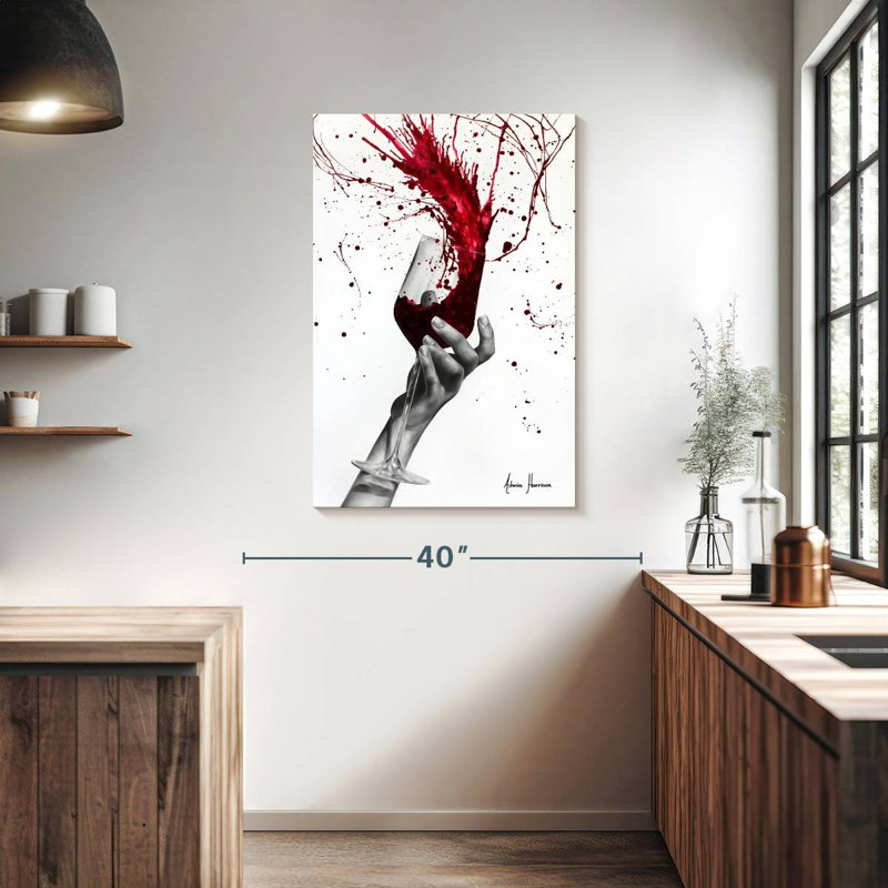 Yarlin Deep Red Swirl, 39" H x 26" W