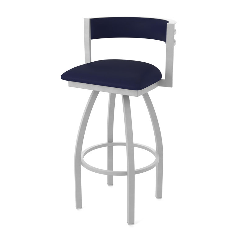 Tabouret Artémis, Nickel anodisé, Tabouret de comptoir (siège d'une hauteur de 25 p, Vinyle - crépuscule Canter