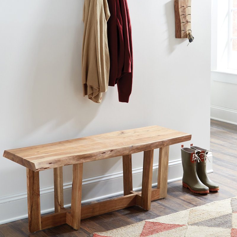 Solid Wood Bench, 45.72cm H x 121.92cm W x 35.56cm D