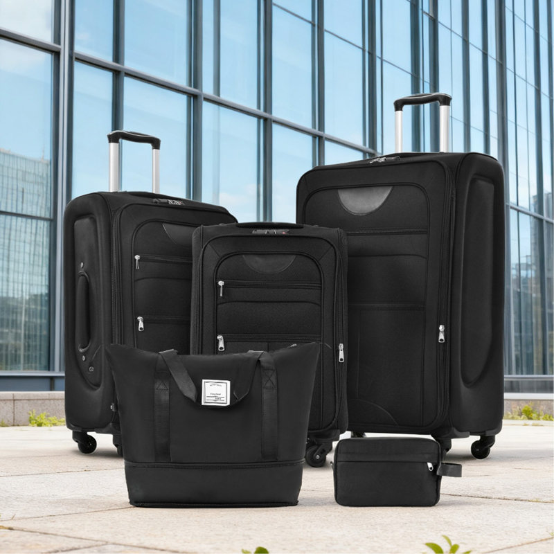 Ensemble de valise extensible avec sac de voyage 3 pièces Softside