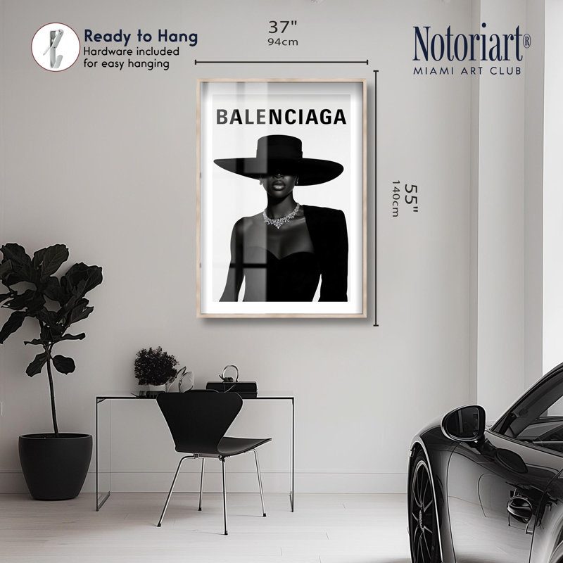 Designer Shadowbox Print par Notoriart, H 55 po x l 37 po, Crème, crème